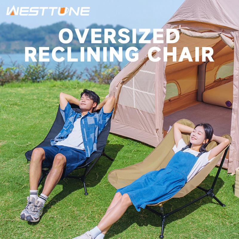 Outdoor Furniture Aluminum - WESTTUNE Folding Lounger Chair Oversized Camping