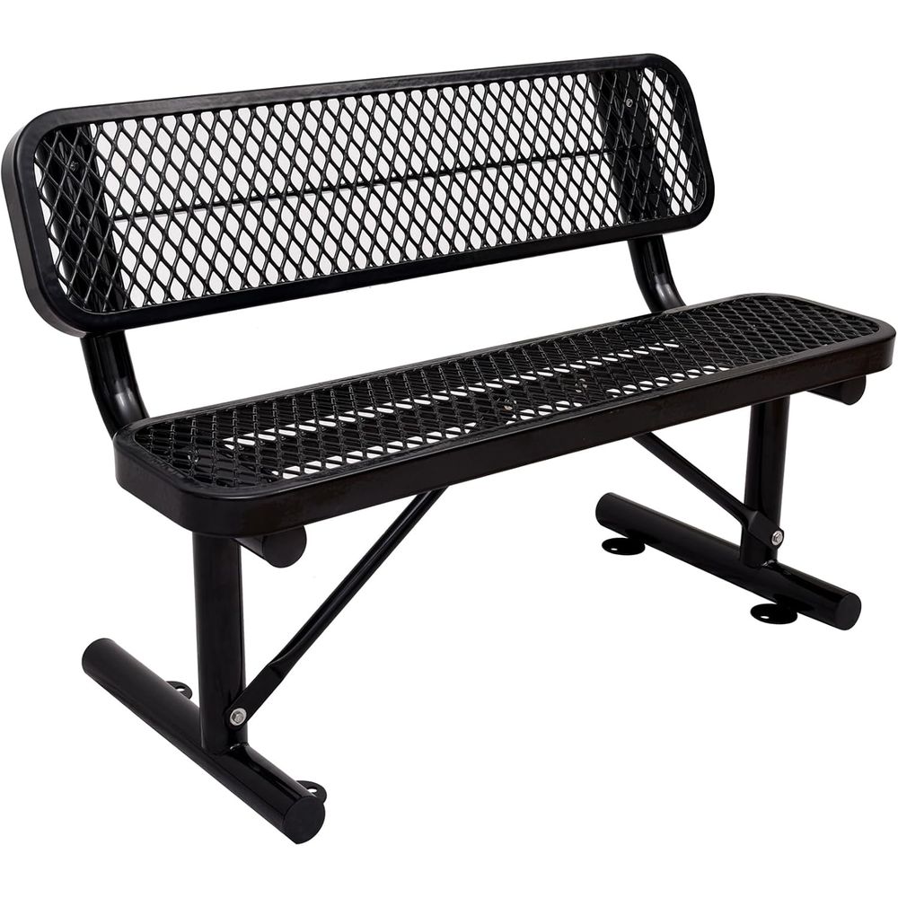 Garden Bench Metal - Heavy Duty Outdoor Steel Park Bench