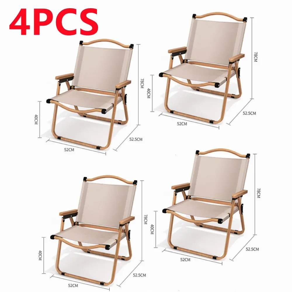 Outdoor Furniture Aluminum - 4/2/1PCS-khaki Camping Chair Portable Outdoor Chair