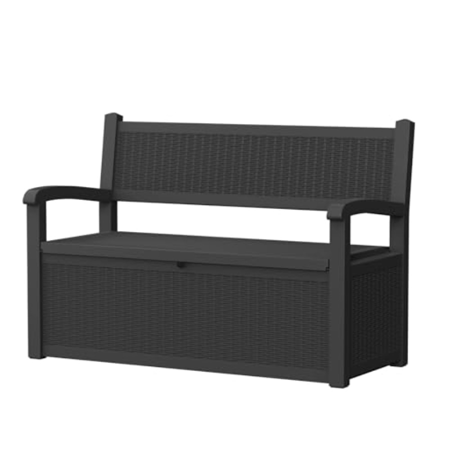 Garden Storage Box - 80 Gallon Weatherproof Outdoor Storage Bench