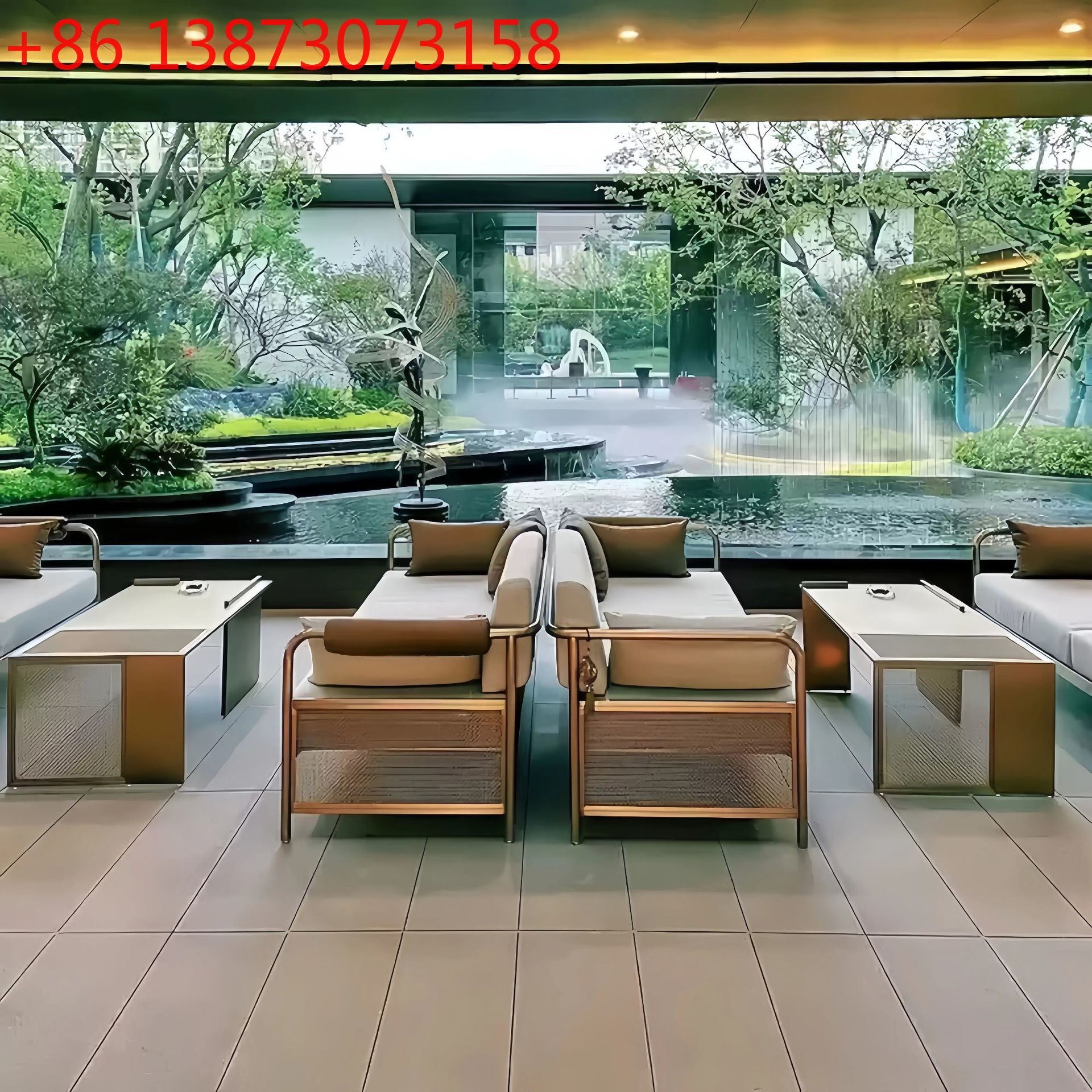 Outdoor Furniture Hotel - Outdoor stainless steel sofa, courtyard, garden