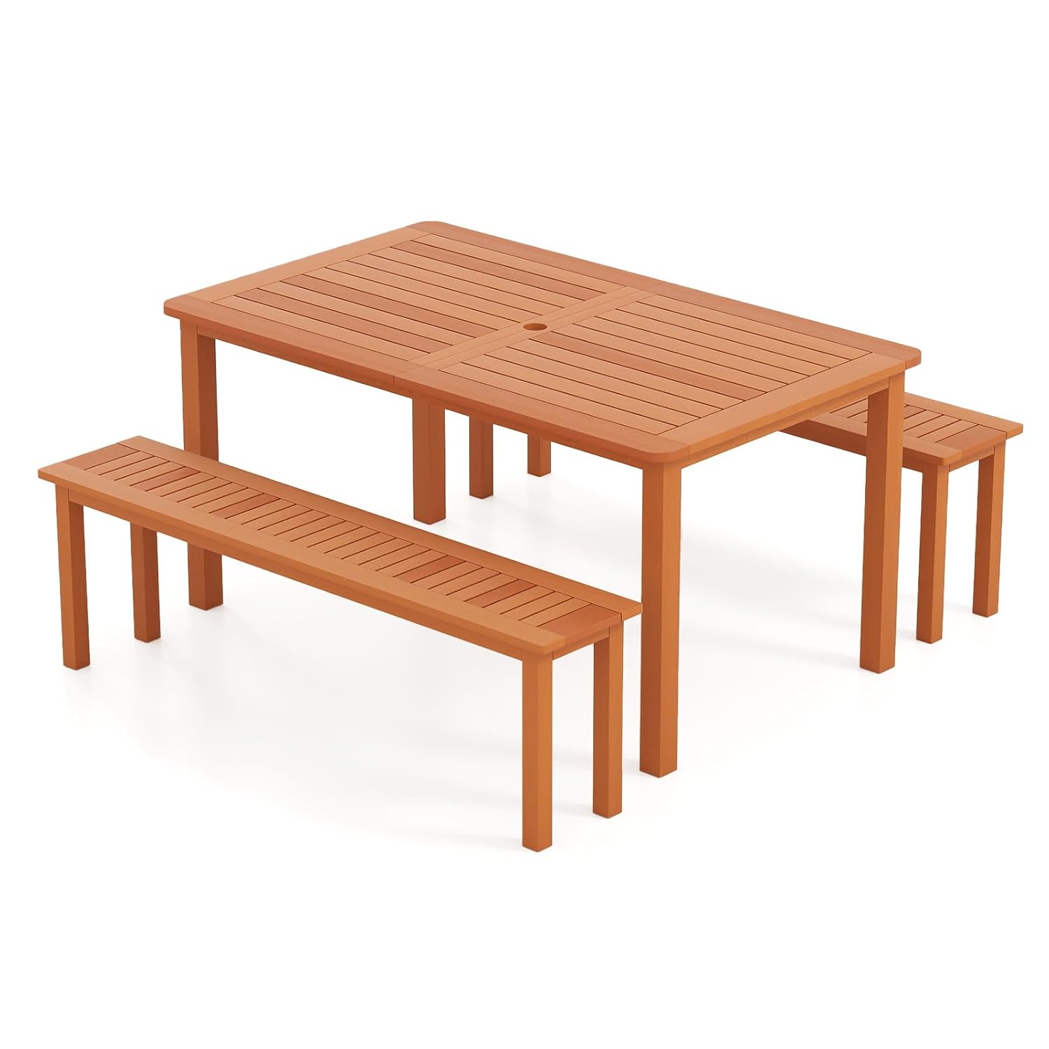 Outdoor Furniture Oil Teak - 3 Piece Solid Wood Patio Dining
