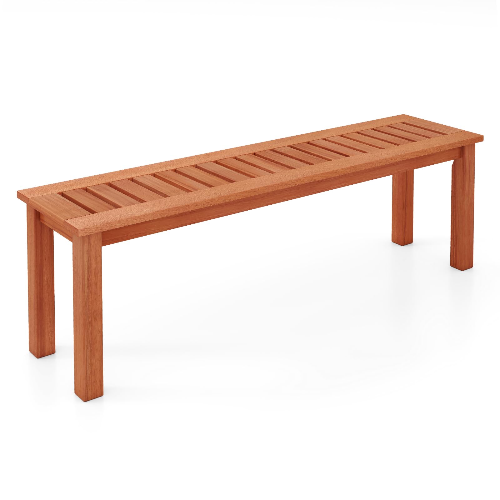 Outdoor Furniture Oil Teak - 47 Inch Outdoor Slatted Bench Solid