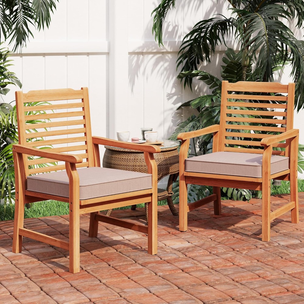 2 Pieces Acacia Wood Outdoor D - Outdoor Furniture Oil Teak recensione e prezzo