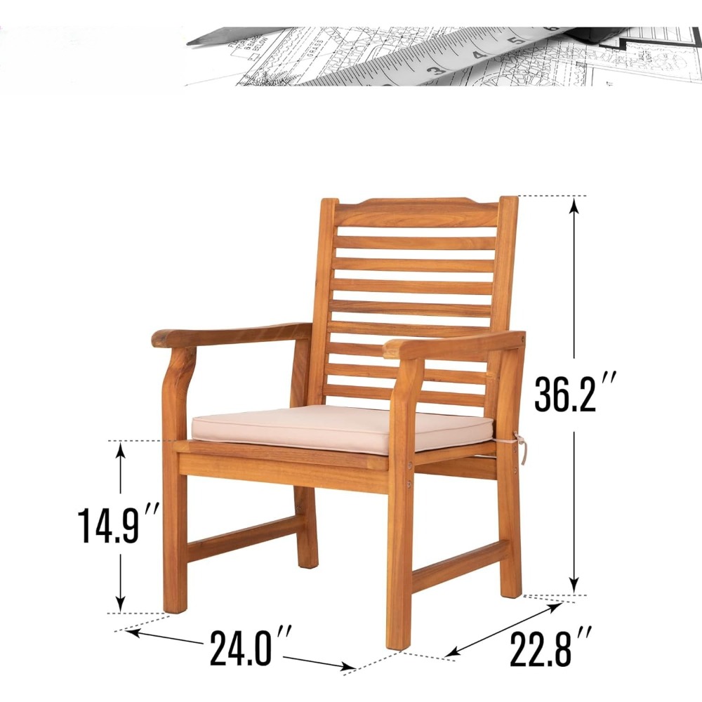 2 Pieces Acacia Wood Outdoor D - Outdoor Furniture Oil Teak recensione e prezzo