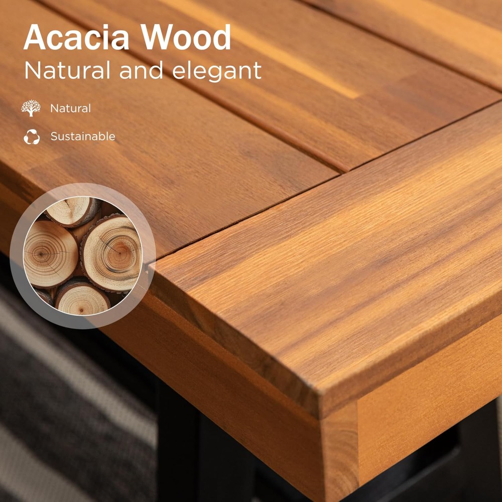 Outdoor Acacia Wood Bench, 63  - Outdoor Furniture Oil Teak recensione e prezzo