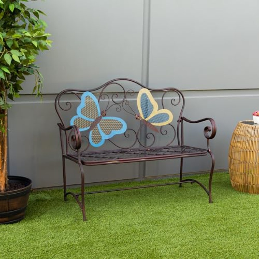 Outdoor 2-Person Butterfly Gar - Garden Bench Metal recensione e prezzo