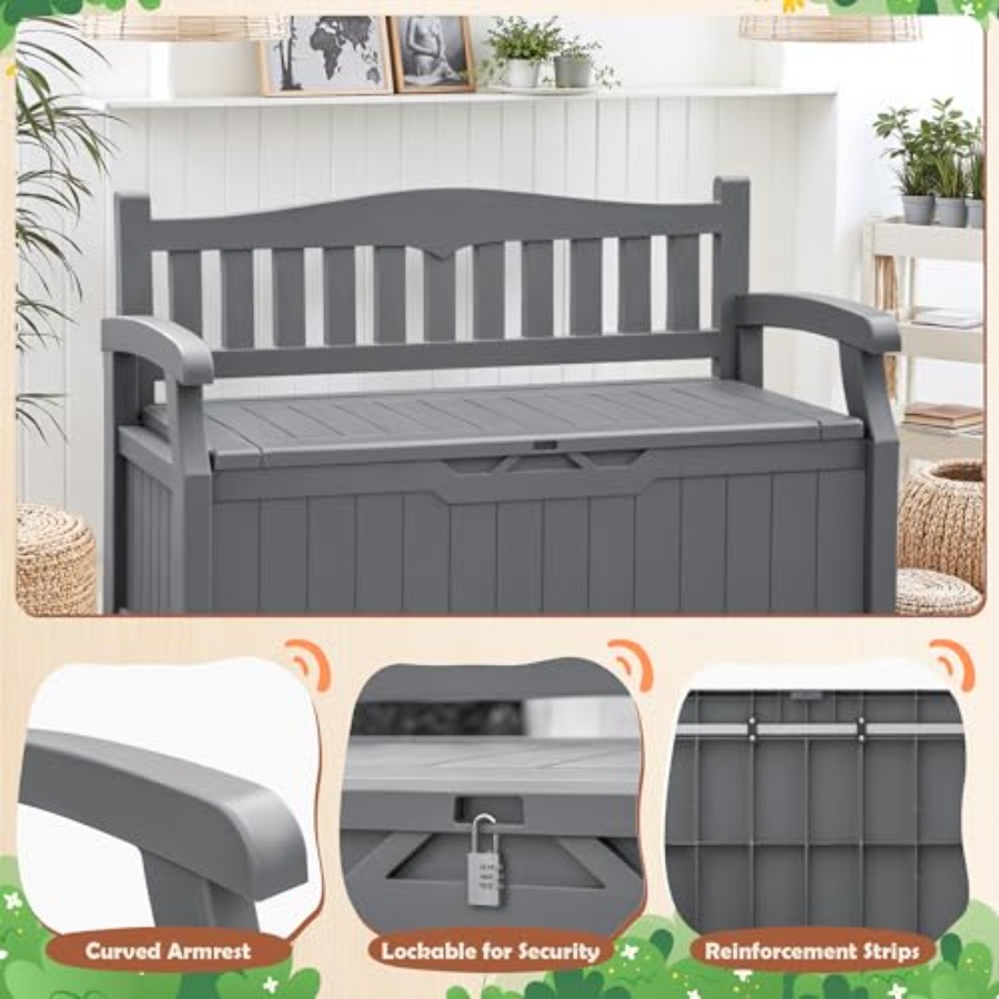80 Gallon Grey Resin Outdoor S - Garden Storage Box recensione e prezzo