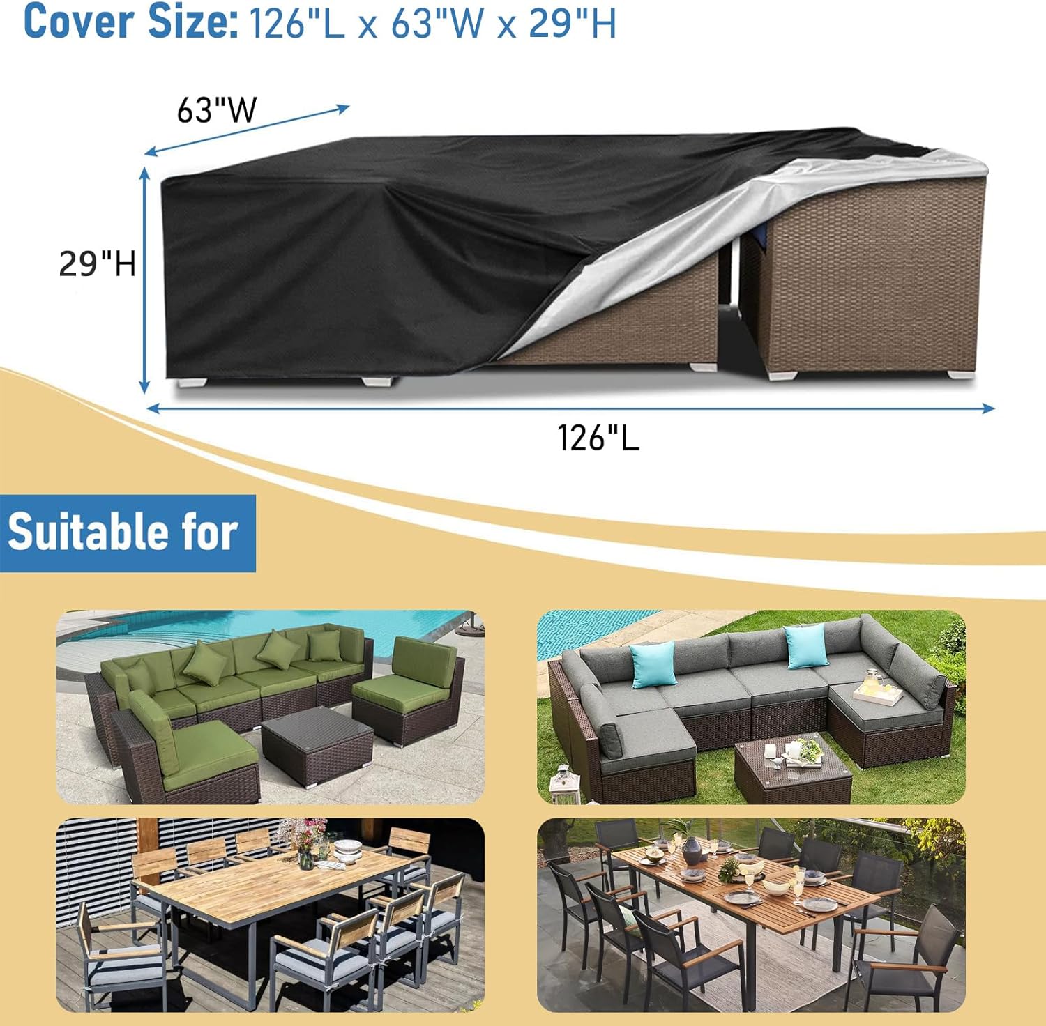 Heavy Duty Waterproof Patio Fu - Outdoor Furniture Fabric Waterproof recensione e prezzo