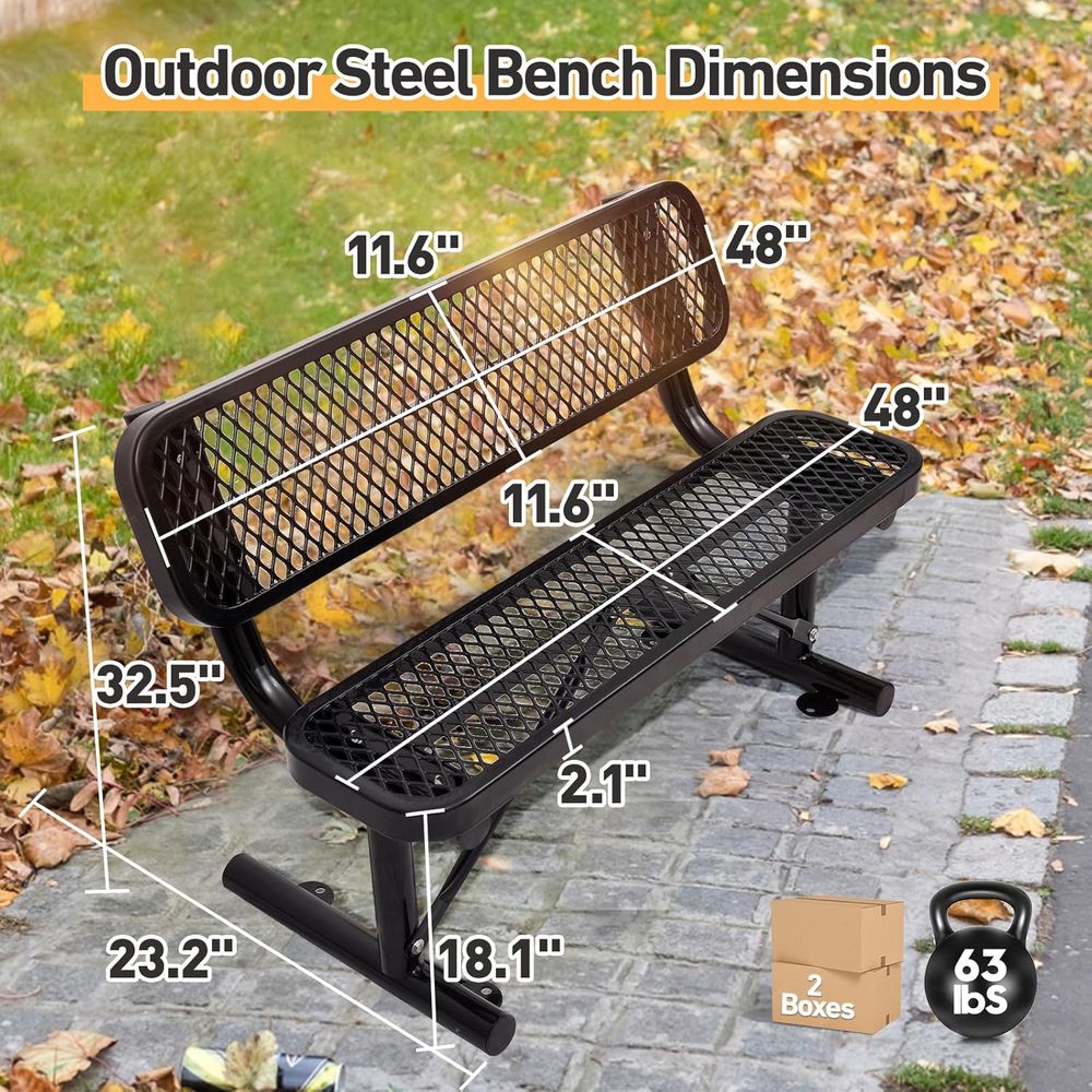Heavy Duty Outdoor Steel Park  - Garden Bench Metal recensione e prezzo