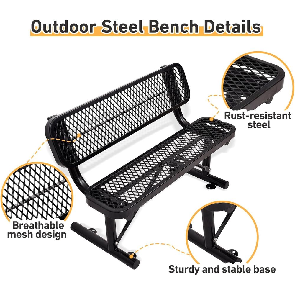 Heavy Duty Outdoor Steel Park  - Garden Bench Metal recensione e prezzo