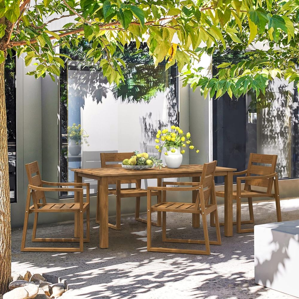 5-Piece Outdoor Dining Set, Pa - Outdoor Furniture Oil Teak recensione e prezzo