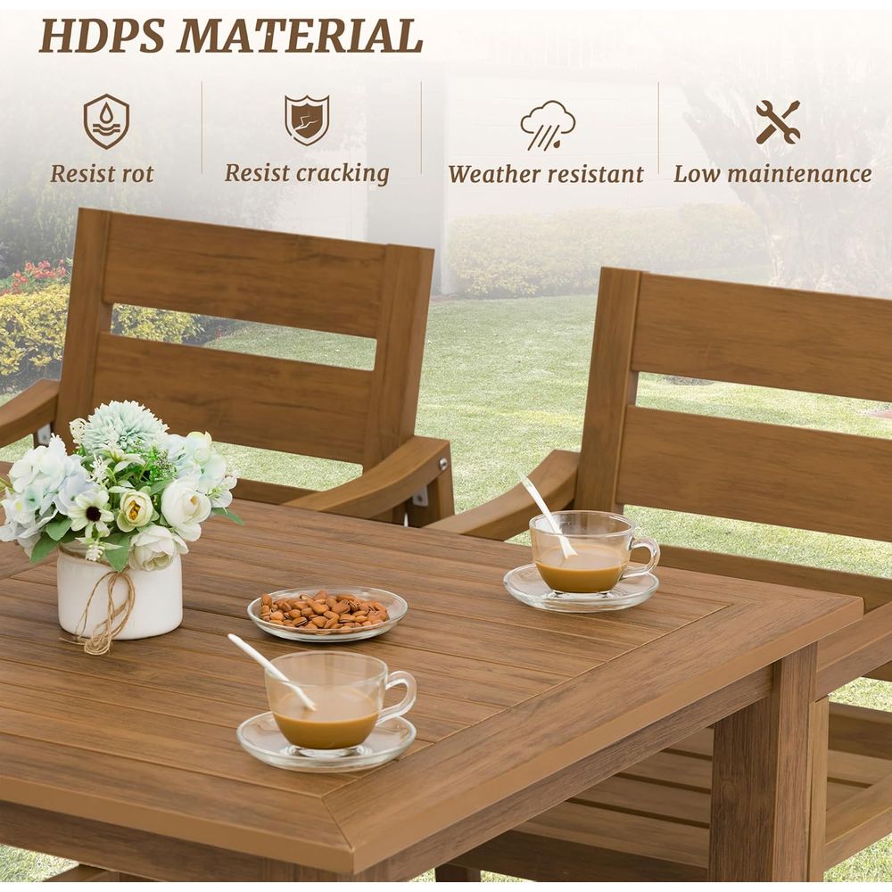 5-Piece Outdoor Dining Set, Pa - Outdoor Furniture Oil Teak recensione e prezzo