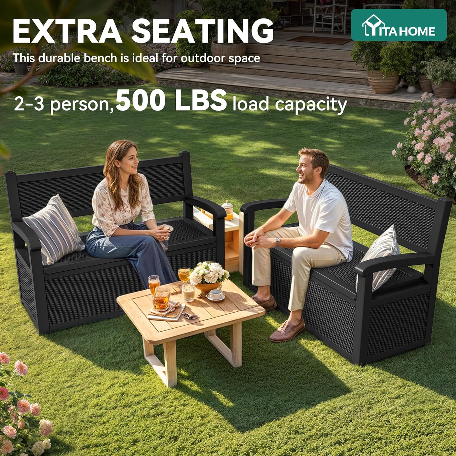 70 Gallon Deck Bench with Stor - Garden Storage Box recensione e prezzo