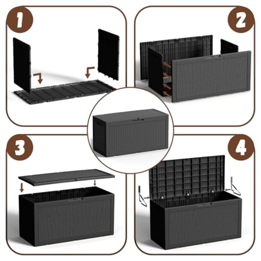 100-Gallon Outdoor Storage Box - Garden Storage Box recensione e prezzo
