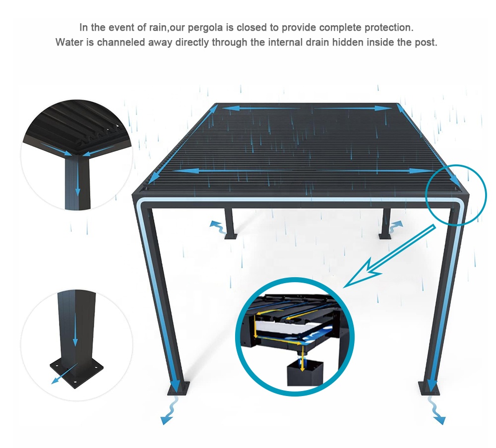 Louvered Aluminum Pergola Adju - Outdoor Furniture Aluminum recensione e prezzo