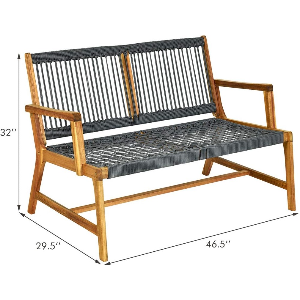 2-Person Patio Acacia Wood Ben - Outdoor Furniture Oil Teak recensione e prezzo