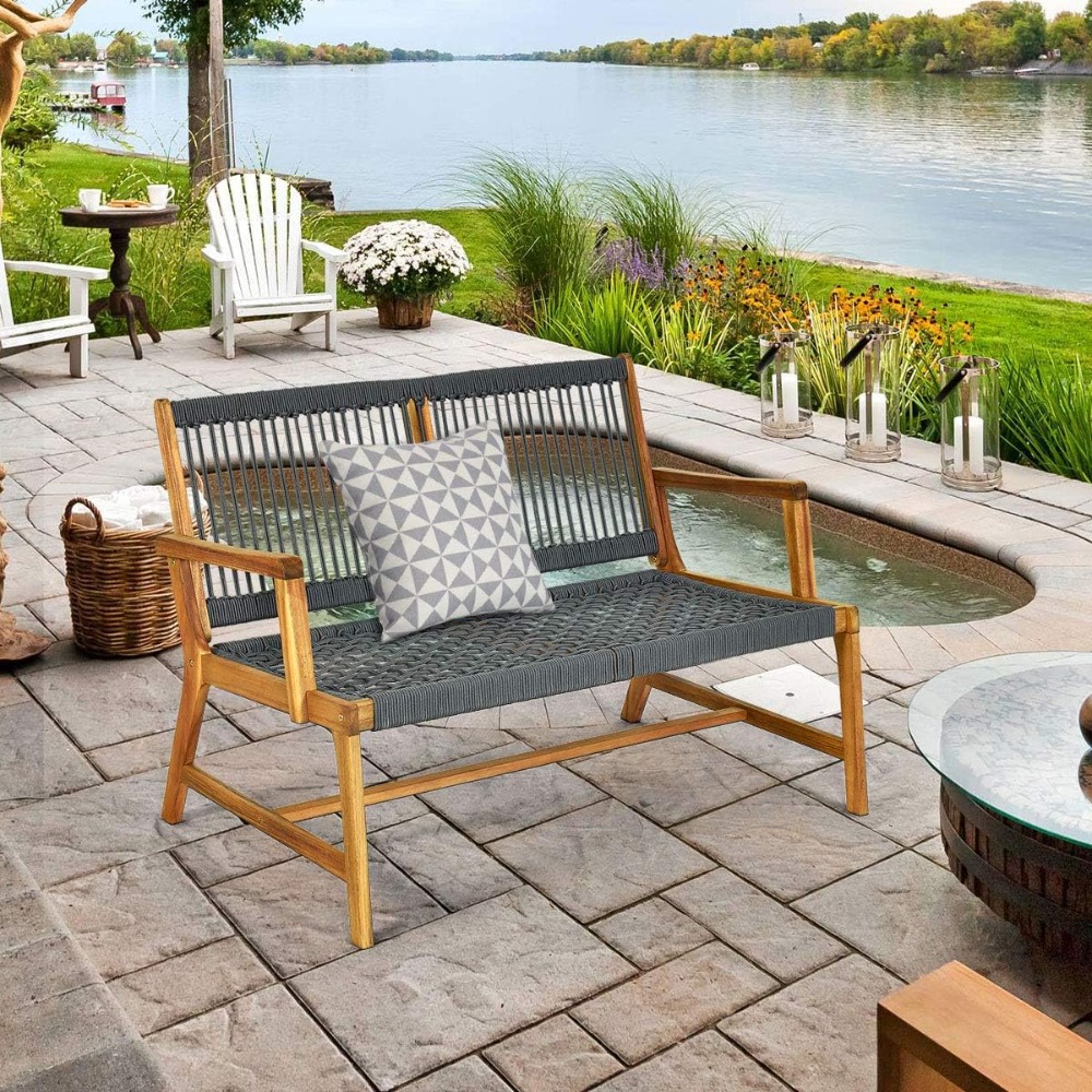 2-Person Patio Acacia Wood Ben - Outdoor Furniture Oil Teak recensione e prezzo