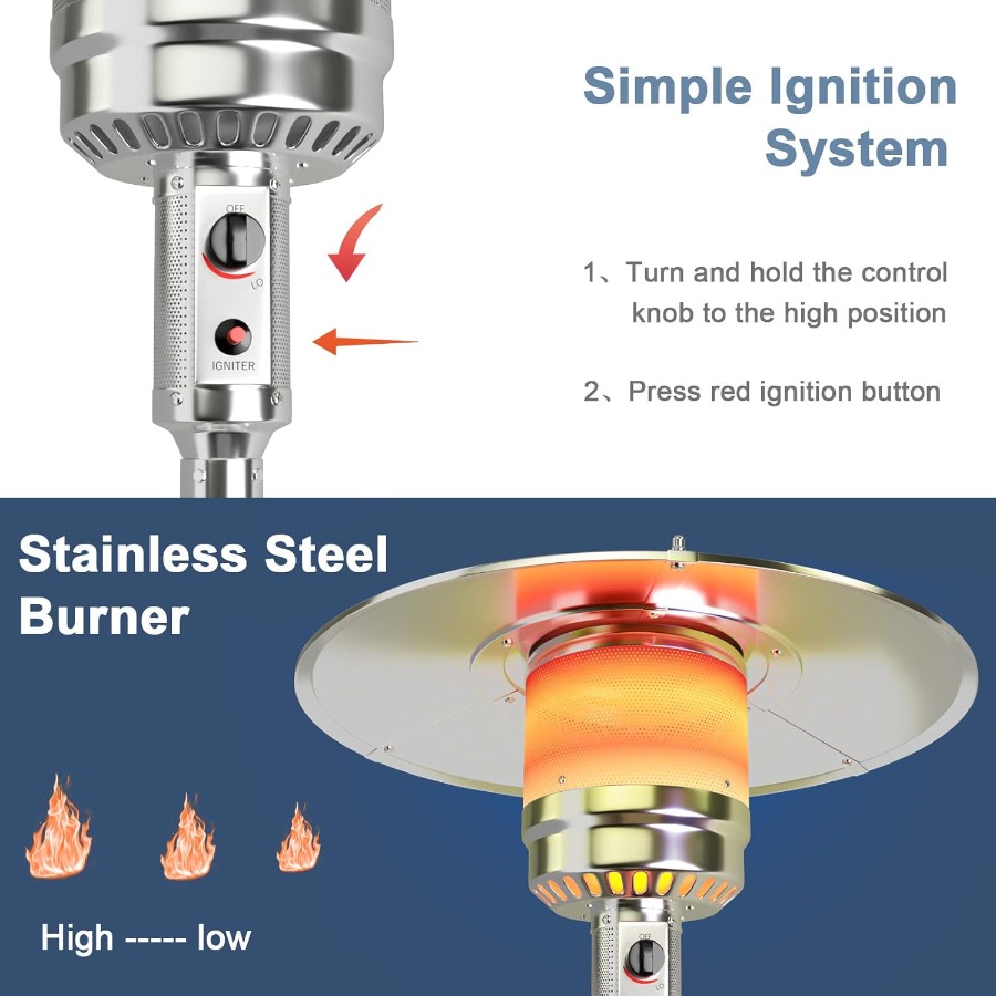 Patio Heater with Wheels 48000 - Patio Heater Standing recensione e prezzo