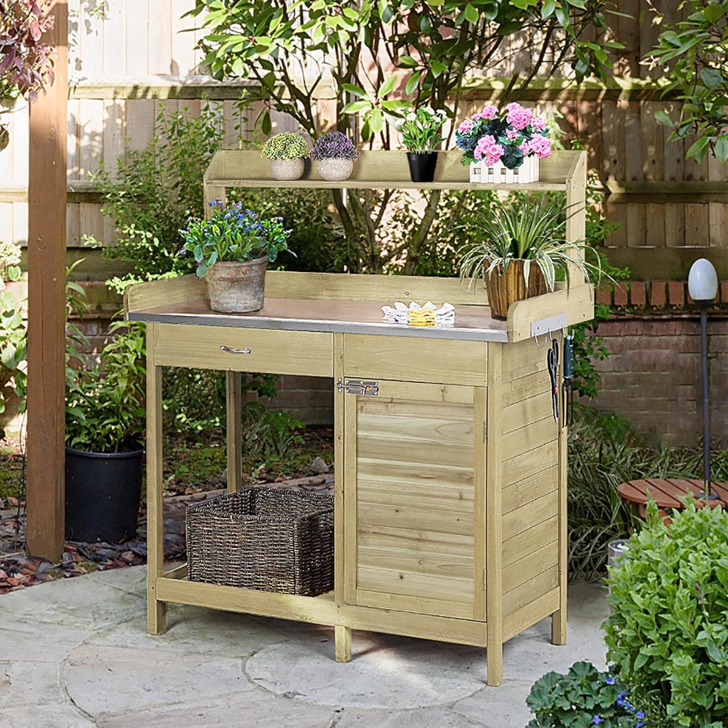 Outdoor Potting Bench Table, G - Garden Bench Metal recensione e prezzo