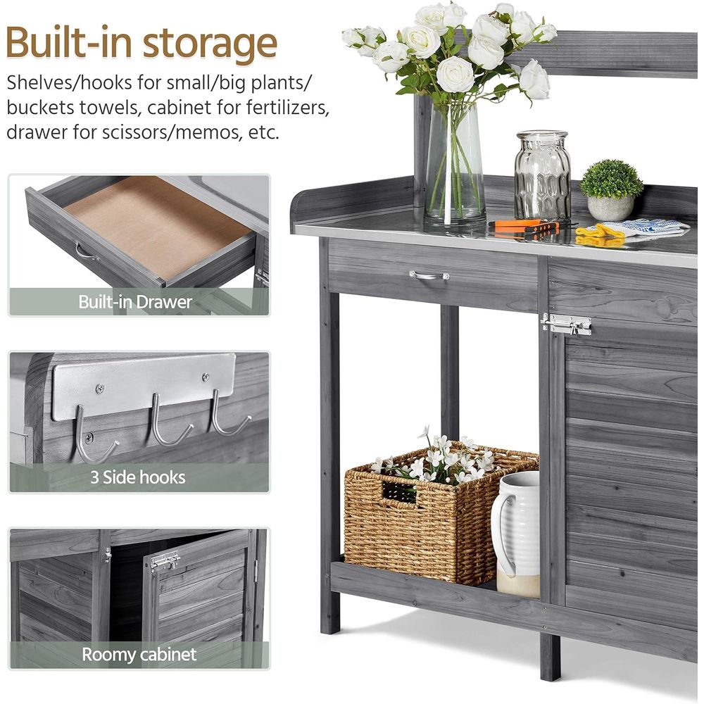 Outdoor Potting Bench Table, G - Garden Bench Metal recensione e prezzo