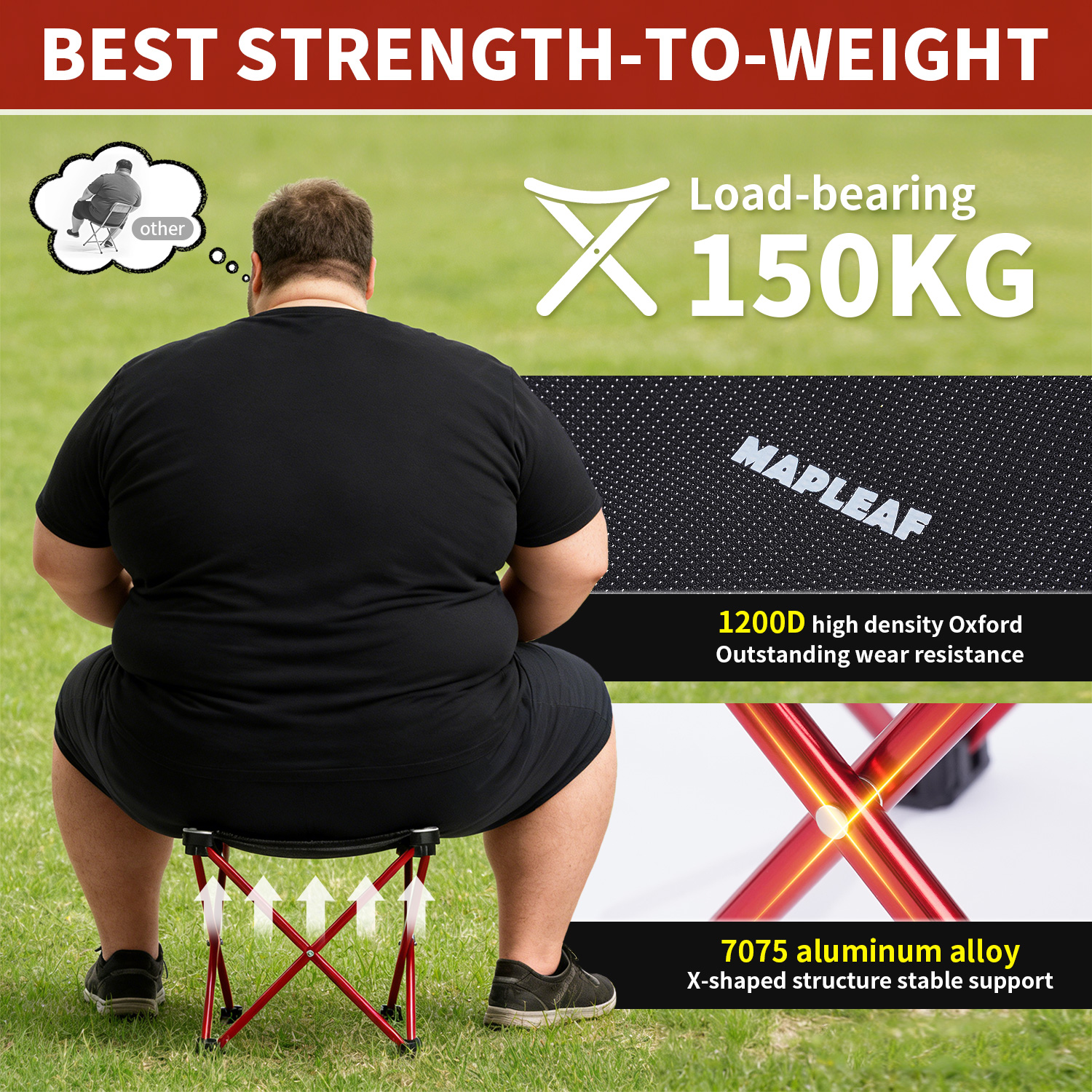 MAPLEAF Portable Folding Stool - Outdoor Furniture Philippines recensione e prezzo