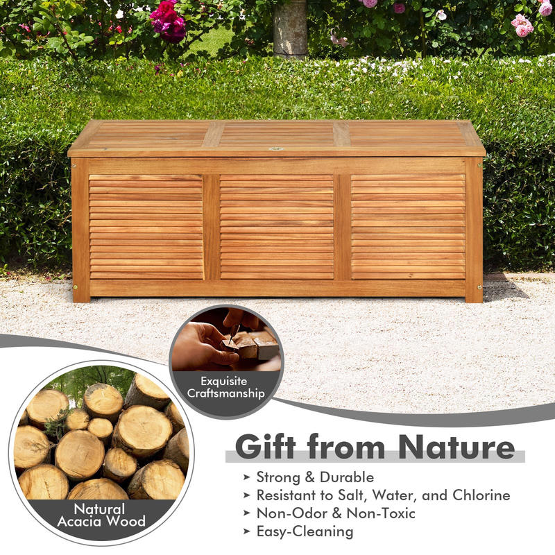 46 Gallon Acacia Wood Storage  - Garden Storage Box recensione e prezzo