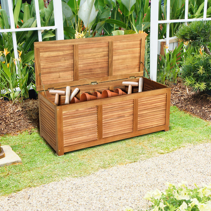 46 Gallon Acacia Wood Storage  - Garden Storage Box recensione e prezzo