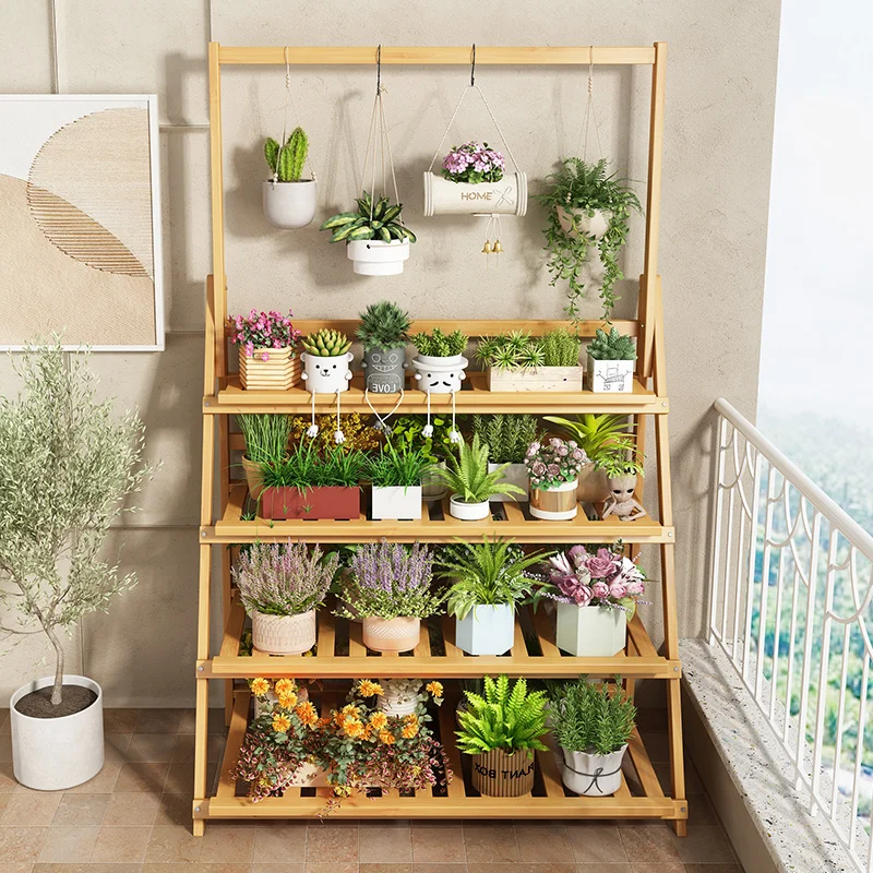 Solid Wood Flower Shelf Plant  - Outdoor Furniture Wood recensione e prezzo