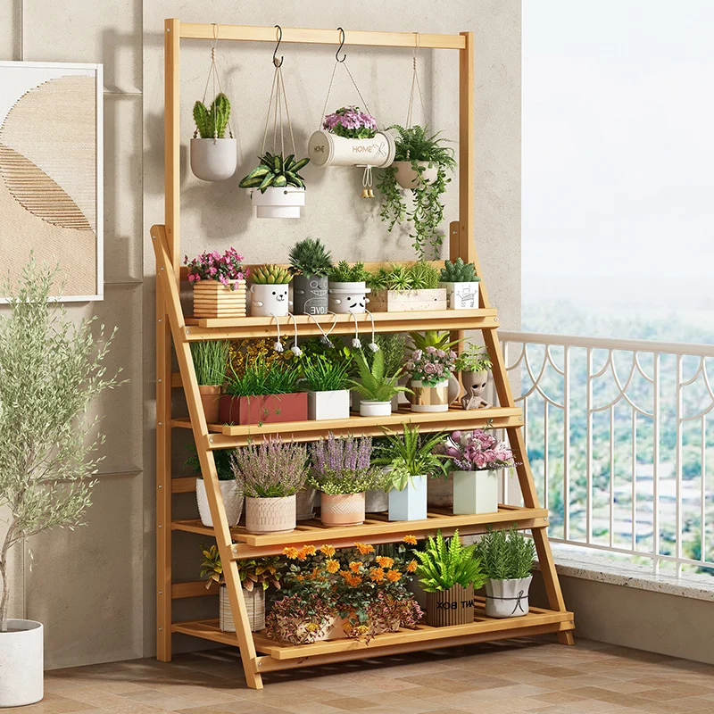 Solid Wood Flower Shelf Plant  - Outdoor Furniture Wood recensione e prezzo