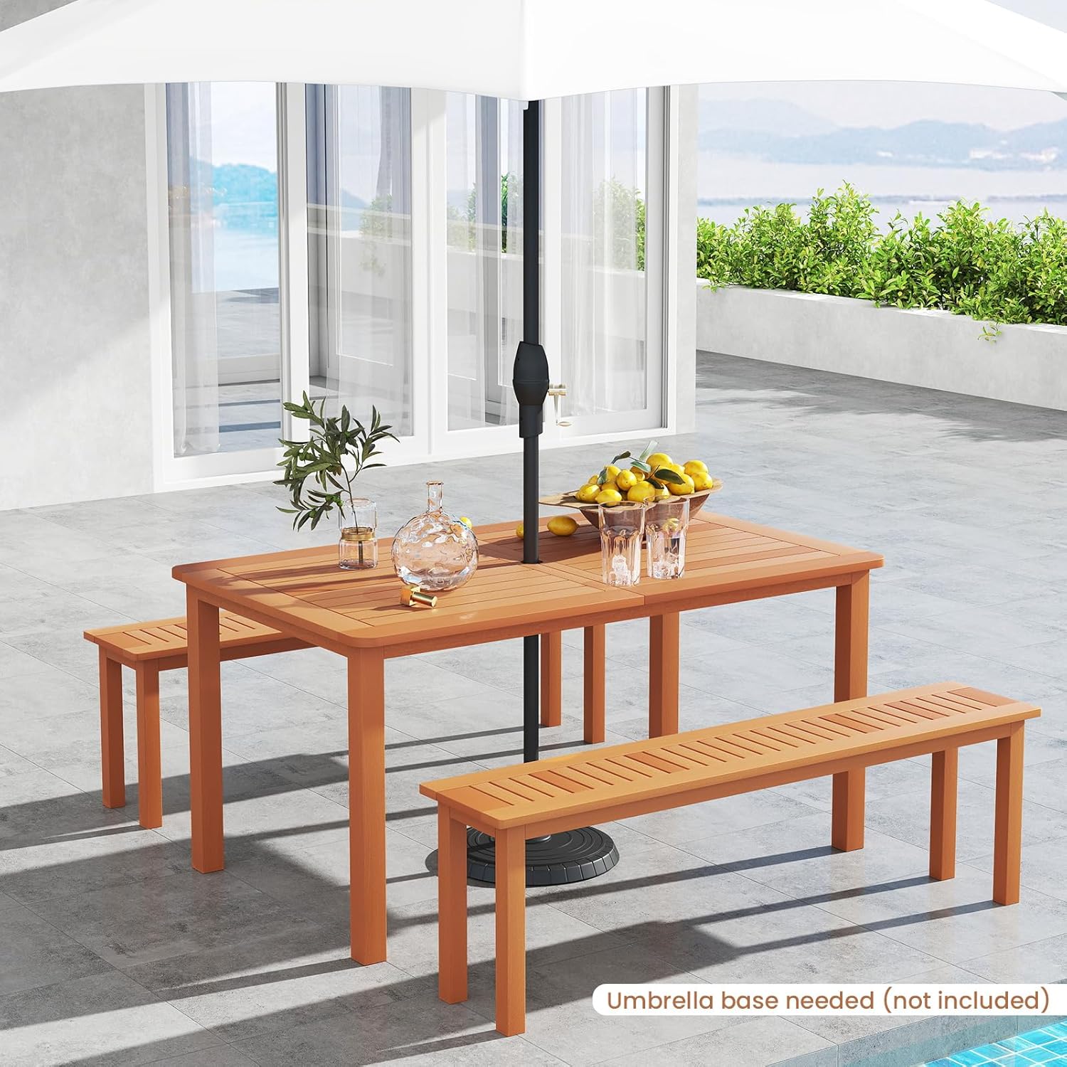 3 Piece Solid Wood Patio Dinin - Outdoor Furniture Oil Teak recensione e prezzo