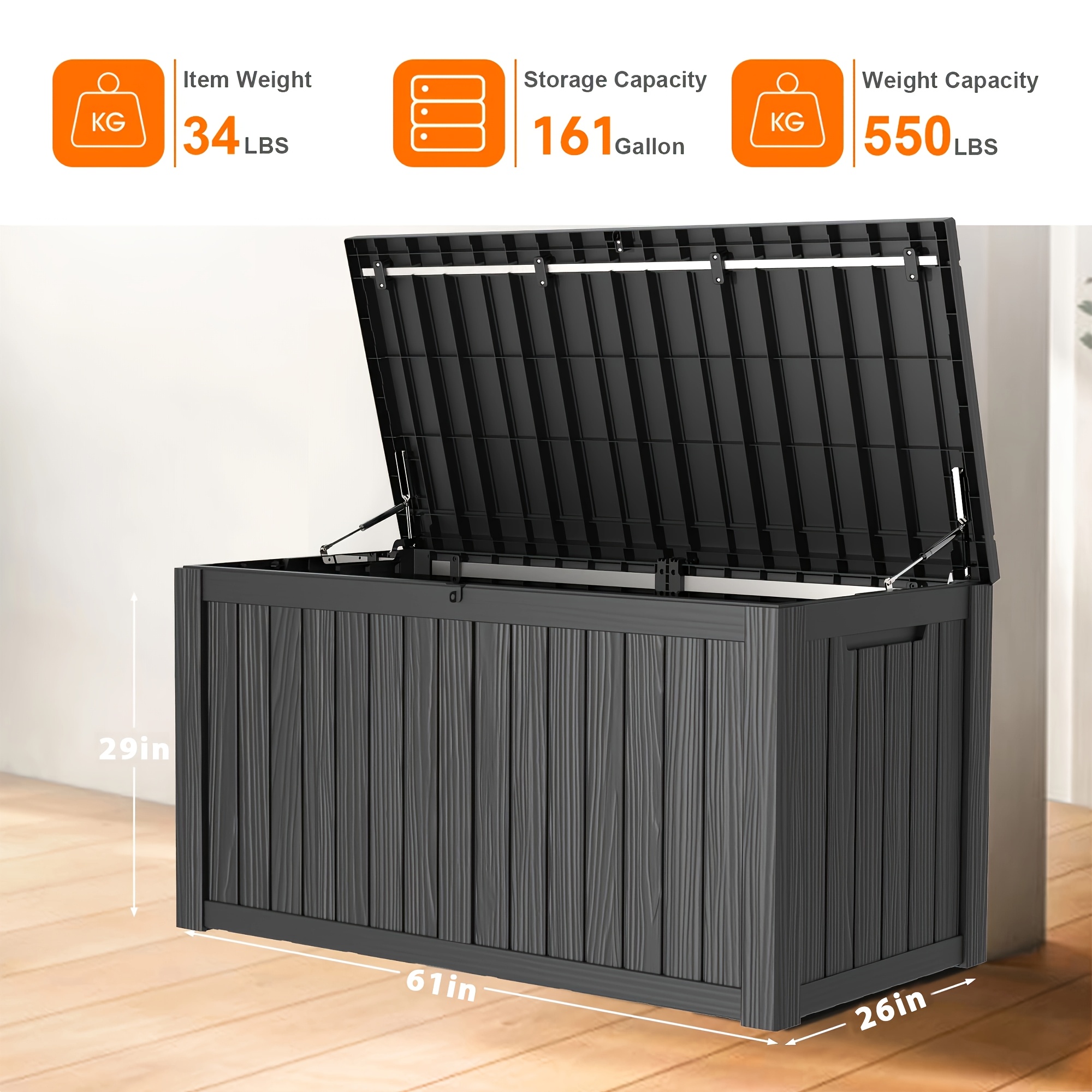 161 Gallon Deck Box, Indoor An - Garden Storage Box recensione e prezzo