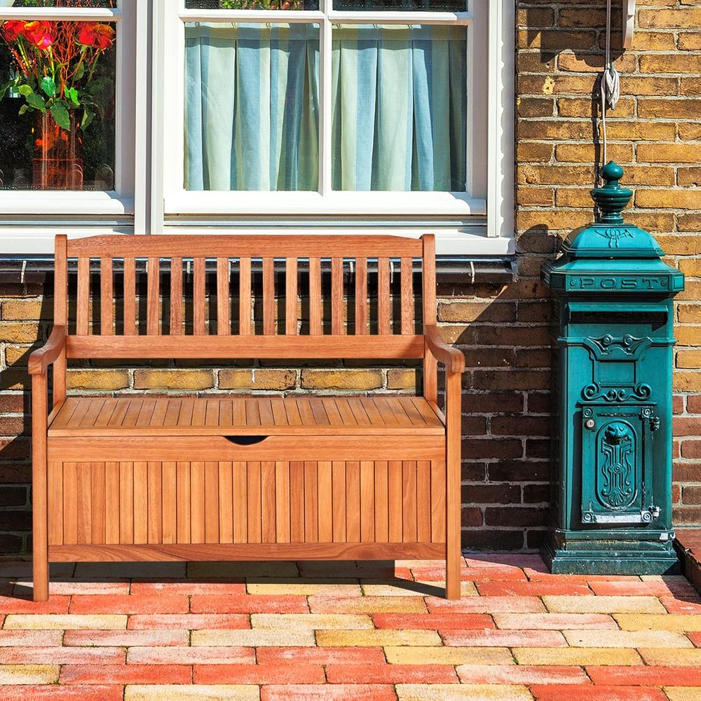 Wooden Outdoor Storage Bench w - Garden Storage Box recensione e prezzo