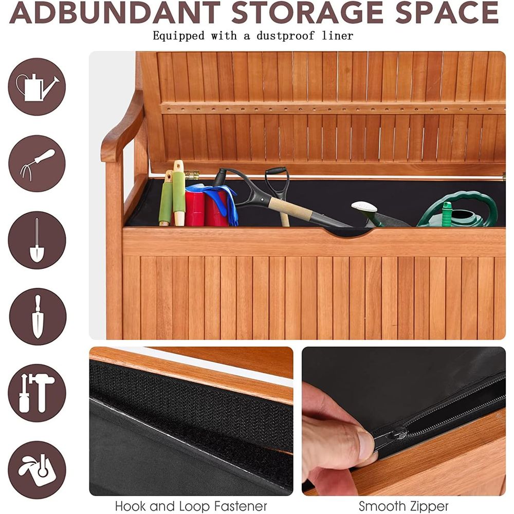 Wooden Outdoor Storage Bench w - Garden Storage Box recensione e prezzo