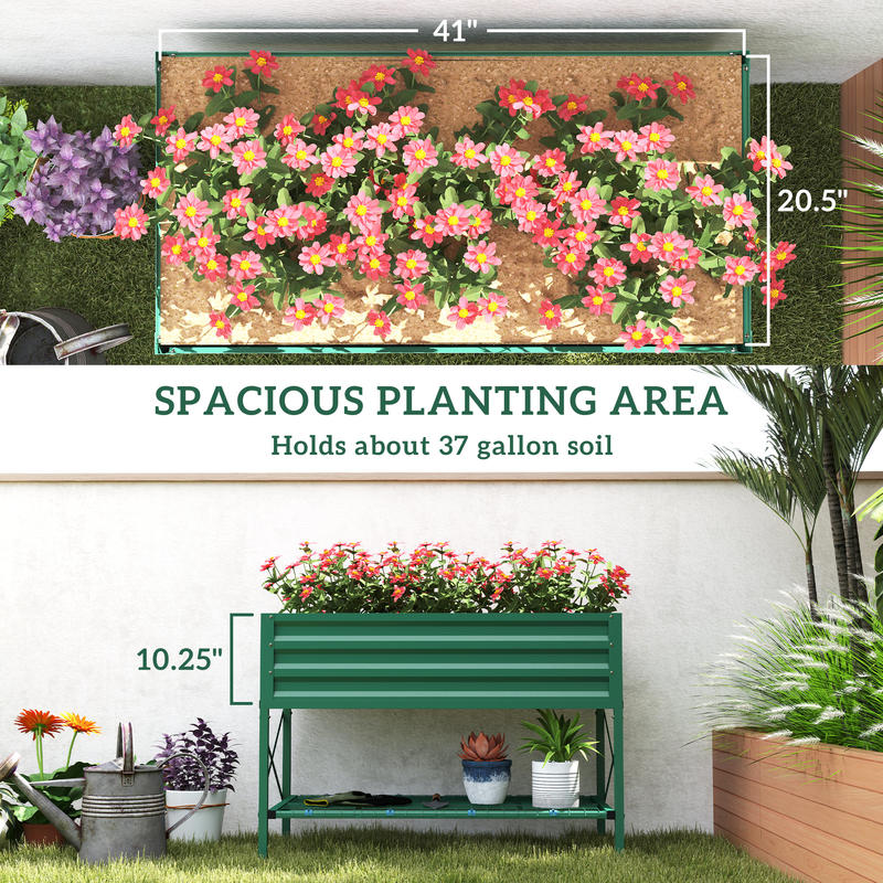 Outsunny Galvanized Raised Gar - Garden Storage Box recensione e prezzo