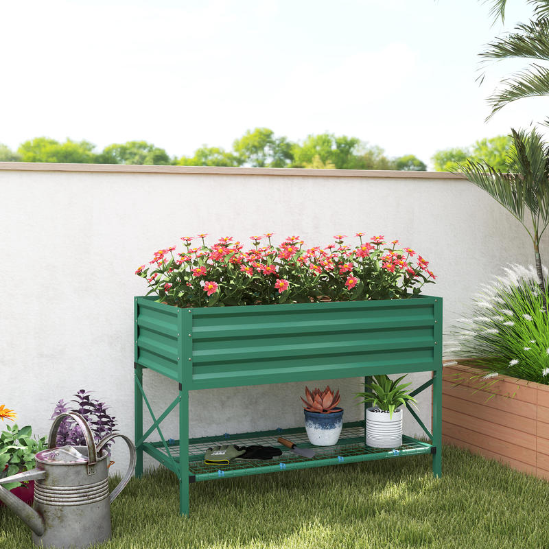 Outsunny Galvanized Raised Gar - Garden Storage Box recensione e prezzo