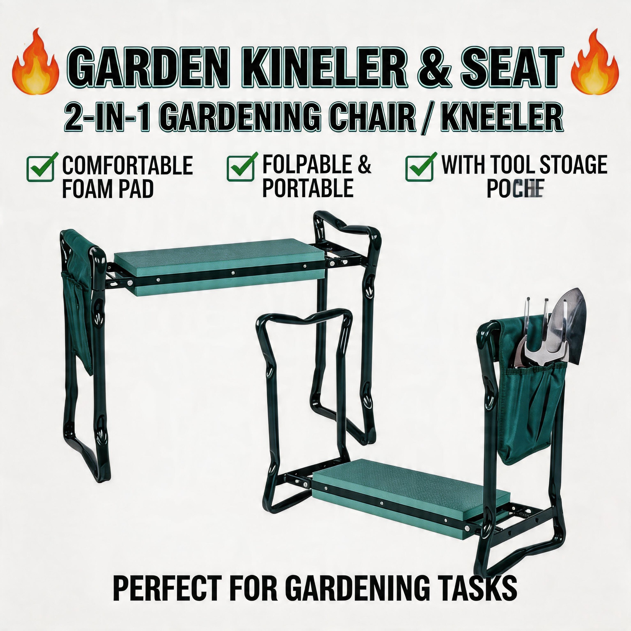 Garden Kneeler Folding Garden  - Garden Bench Metal recensione e prezzo