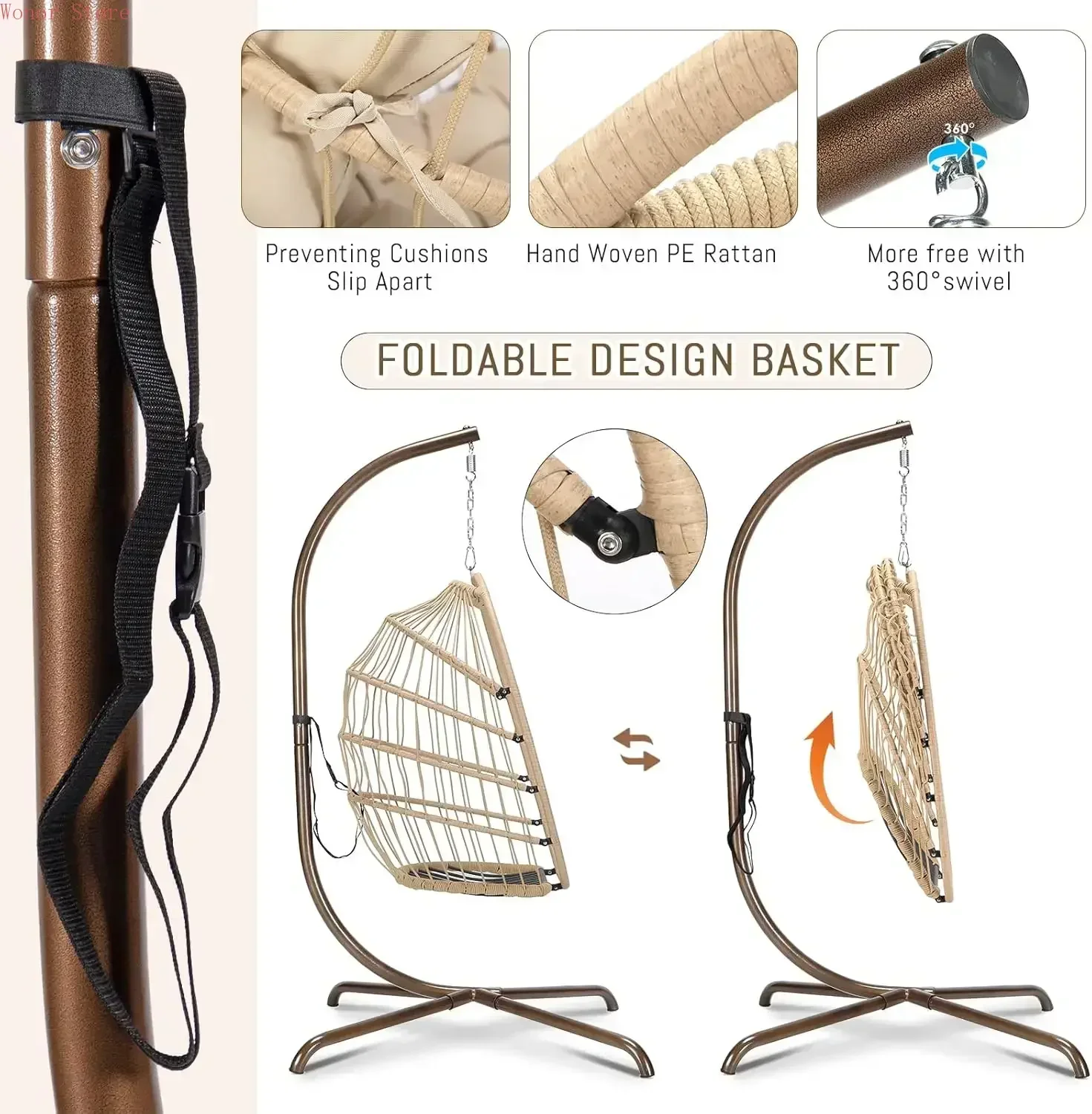 Outdoor Swing Egg Chair with S - Outdoor Furniture Wood recensione e prezzo