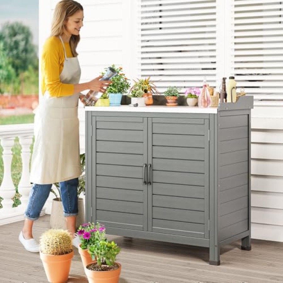 Outdoor garden potting bench f - Garden Bench Metal recensione e prezzo