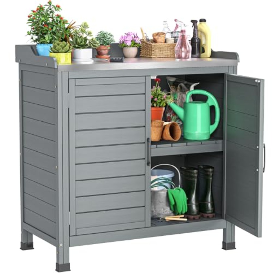 Outdoor garden potting bench f - Garden Bench Metal recensione e prezzo