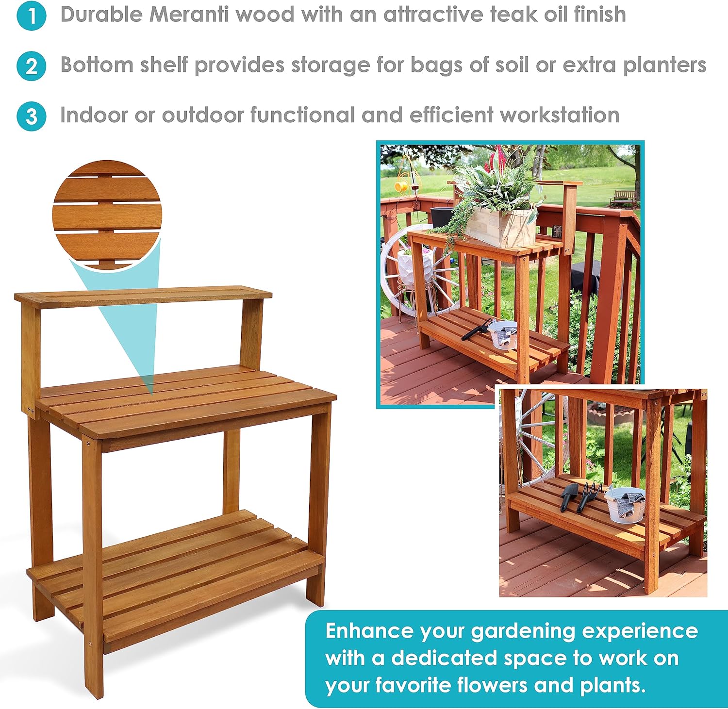 Sunnydaze 42-Inch Meranti Wood - Outdoor Furniture Oil Teak recensione e prezzo