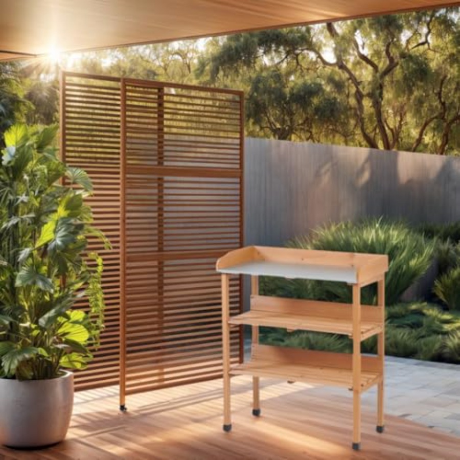 Outdoor potting bench with met - Garden Bench Metal recensione e prezzo