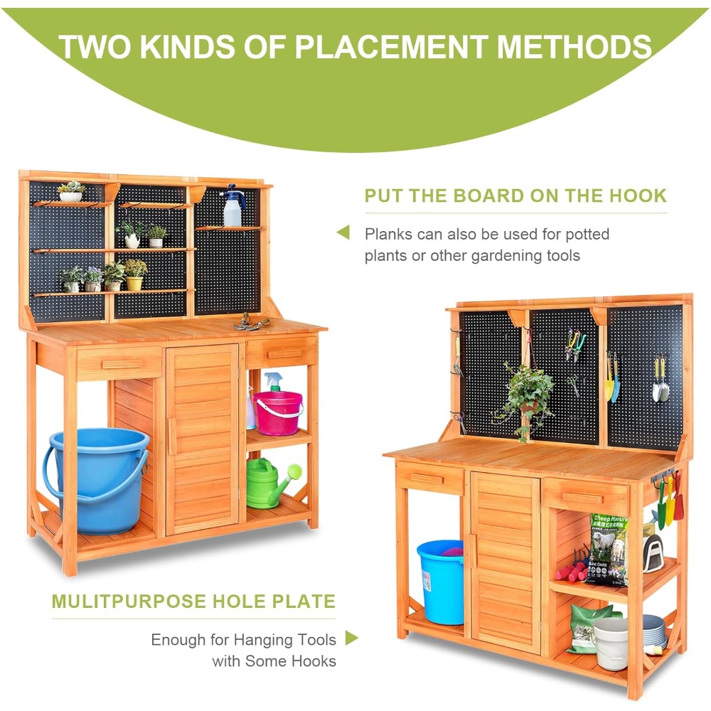 Outdoor Potting Bench,Wooden P - Garden Bench Metal recensione e prezzo
