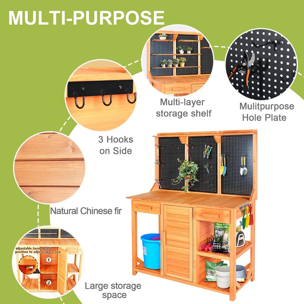 Outdoor Potting Bench,Wooden P - Garden Bench Metal recensione e prezzo