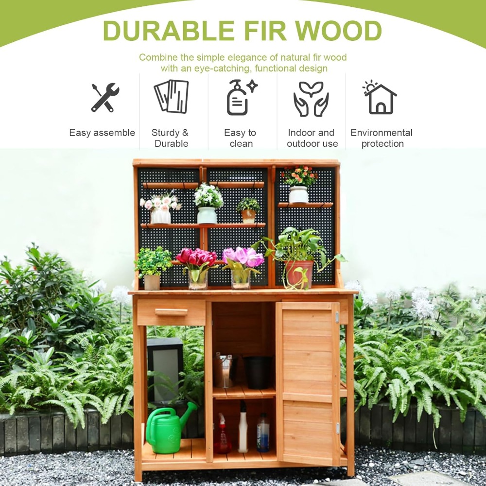 Outdoor Potting Bench,Wooden P - Garden Bench Metal recensione e prezzo