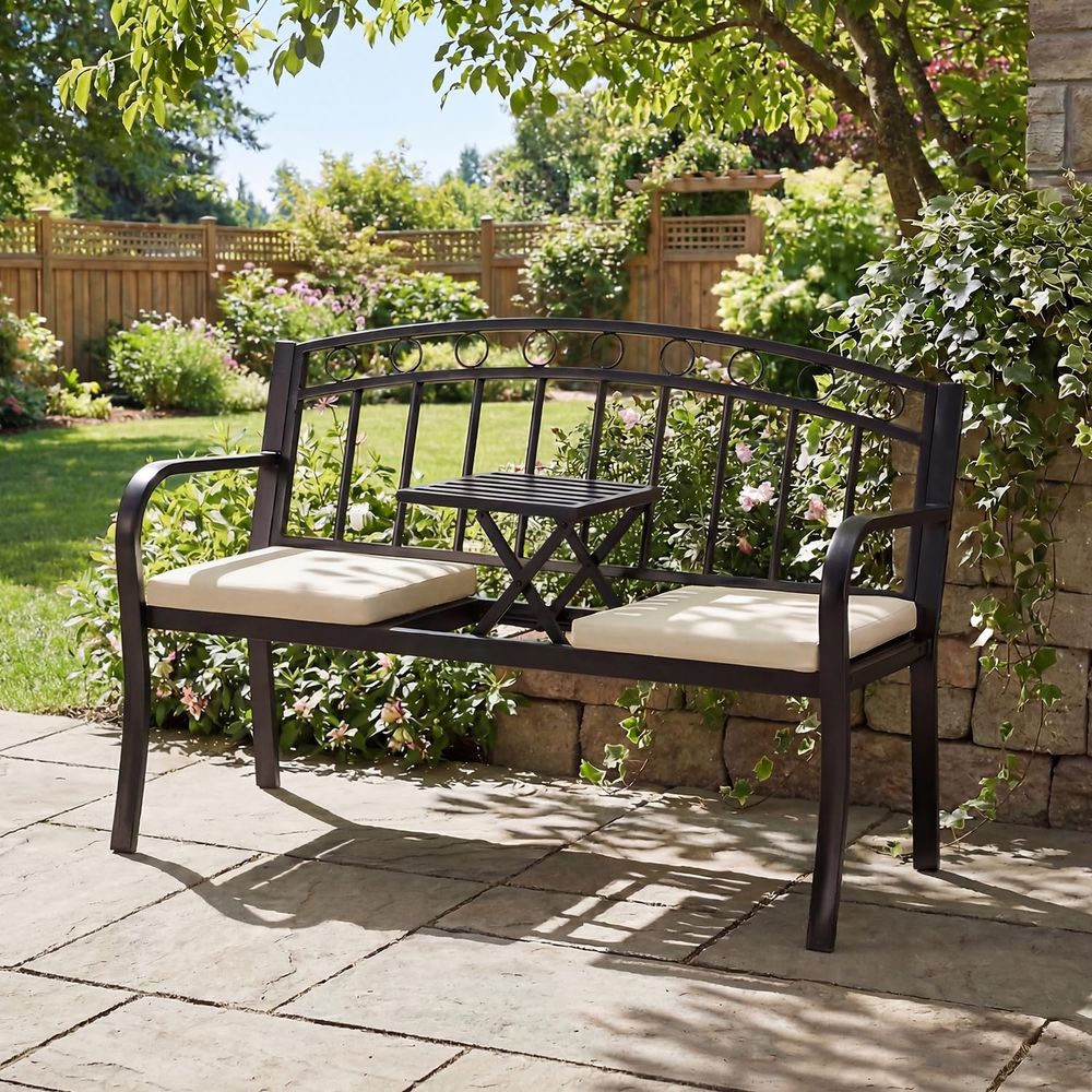 Outdoor Metal Garden Bench wit - Garden Bench Metal recensione e prezzo