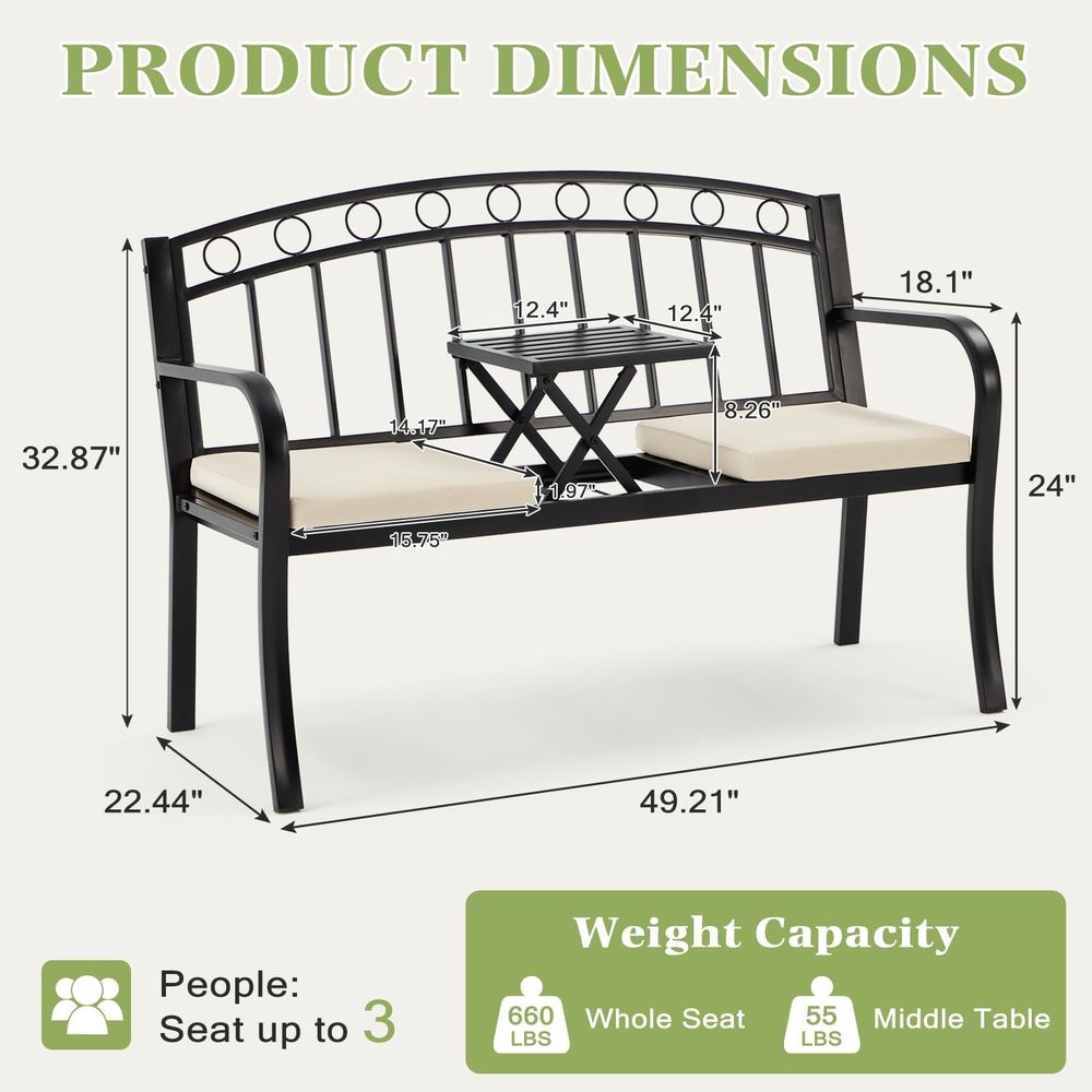 Outdoor Metal Garden Bench wit - Garden Bench Metal recensione e prezzo