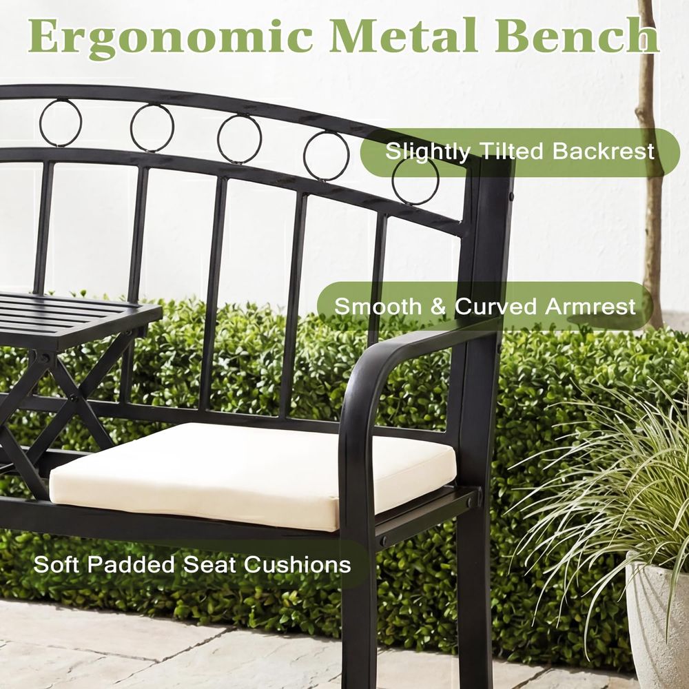 Outdoor Metal Garden Bench wit - Garden Bench Metal recensione e prezzo