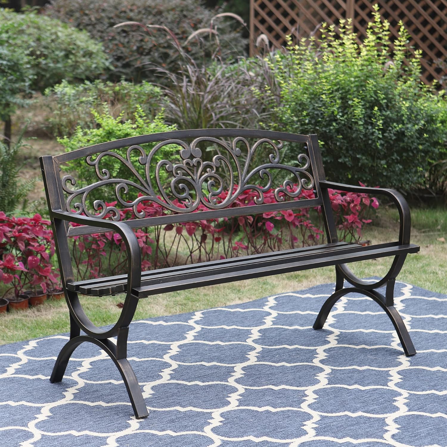 Metal Outdoor Bench, 50