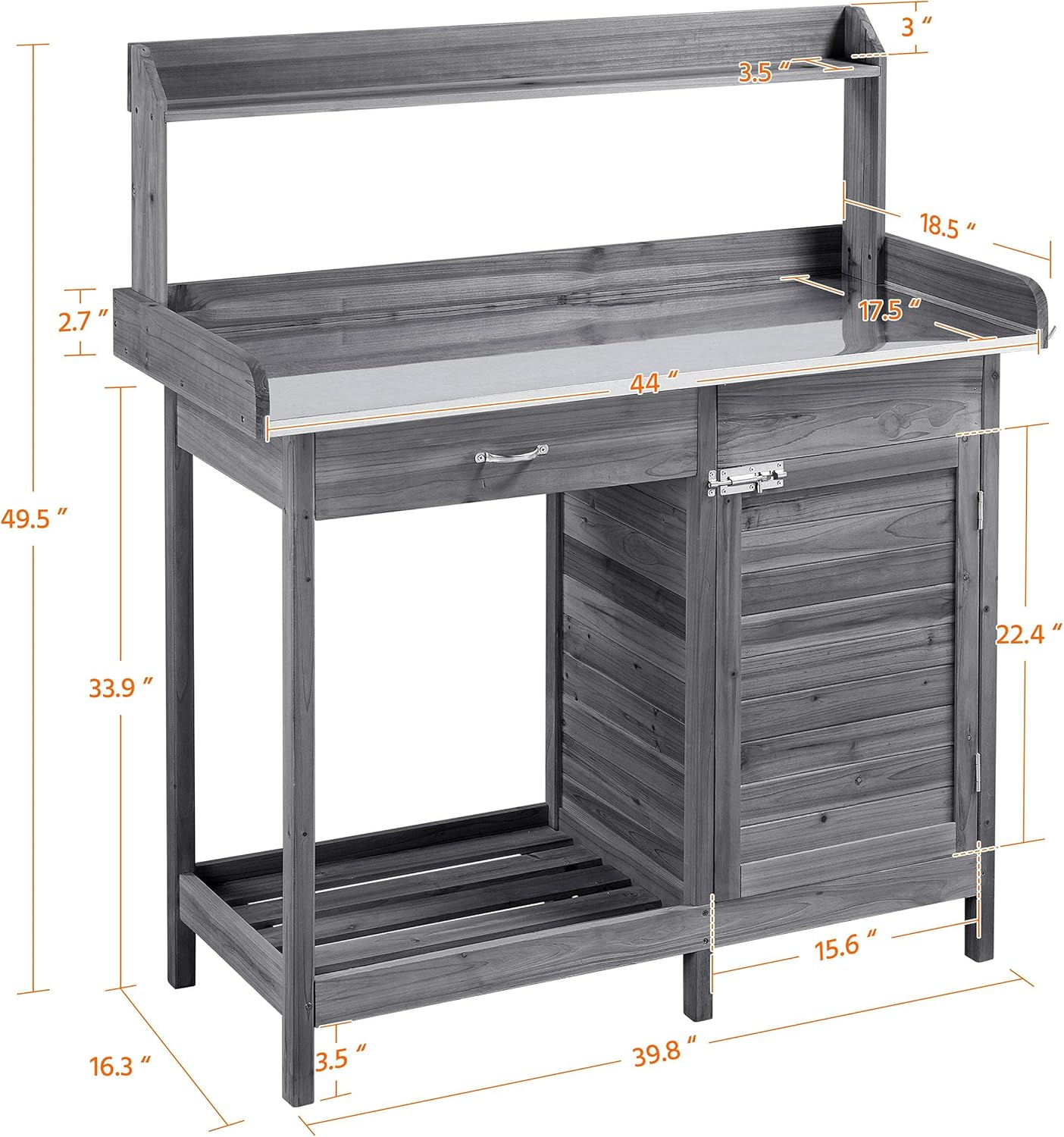 Outdoor Potting Bench Table wi - Garden Bench Metal recensione e prezzo